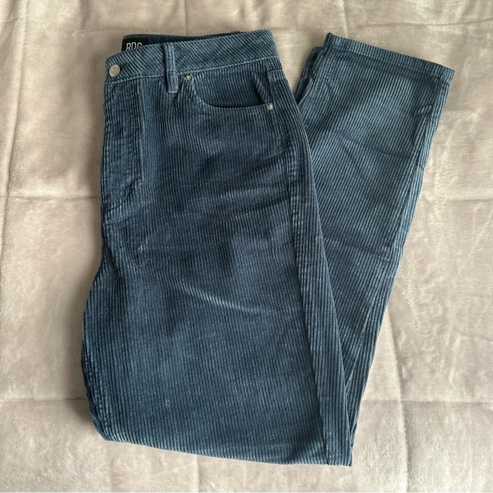 BDG Blue High Rise Mom Corduroys
